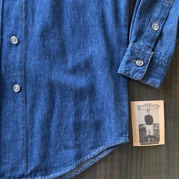 Ruff Hewen Blue Denimn Long Sleeve Shirt / Jacket Made In USA - Picture 2 of 6
